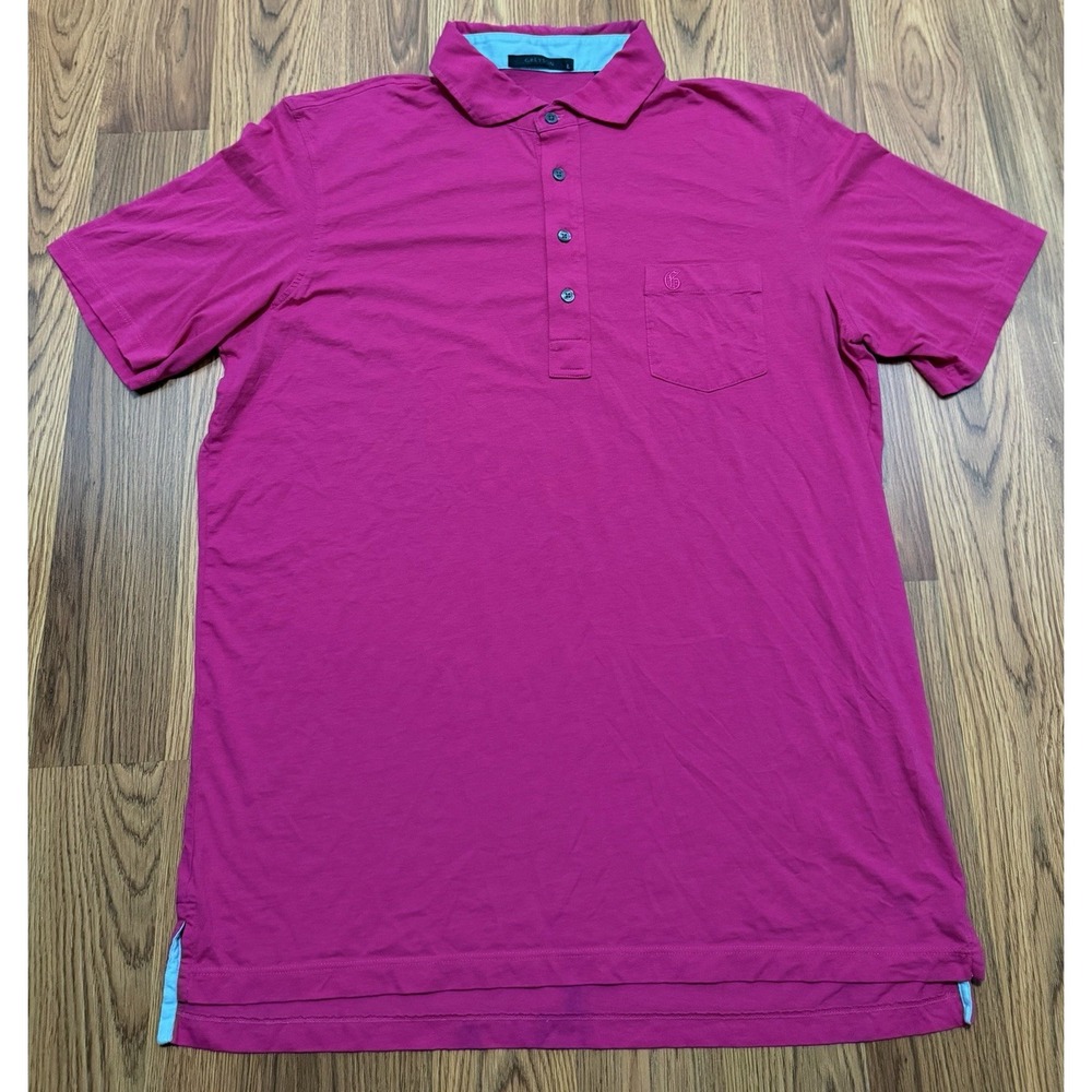 Greyson Spirit Polo Shirt Mens Large Pink Pima Cotton Stretch Golf Pocket
